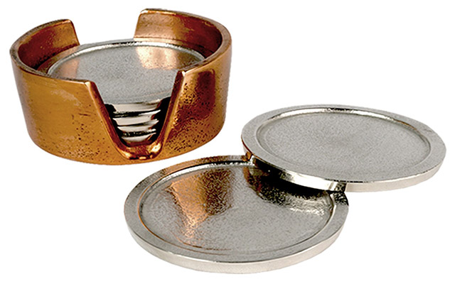 Aluminium Set Of 6 Coasters Nickel